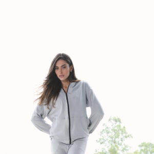 7947 | Jaqueta c/ capuz Tricot Canelado